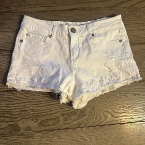 Enjean Stylish White Distressed Jean Shorts